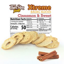 ThinSlim Foods Xtreme Bagel Slices Cinnamon and Sweet