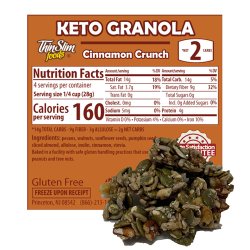 ThinSlim Foods Keto Granola Clusters Cinnamon Crunch ThinSlim Foods Keto Granola Clusters Cinnamon Crunch