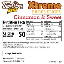 ThinSlim Foods Xtreme Bagel Slices Cinnamon and Sweet