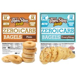 ThinSlim Foods Zero Net Carb Bagels Plain and Everything Bundle ThinSlim Foods Zero Net Carb Bagels Plain and Everything Bundle