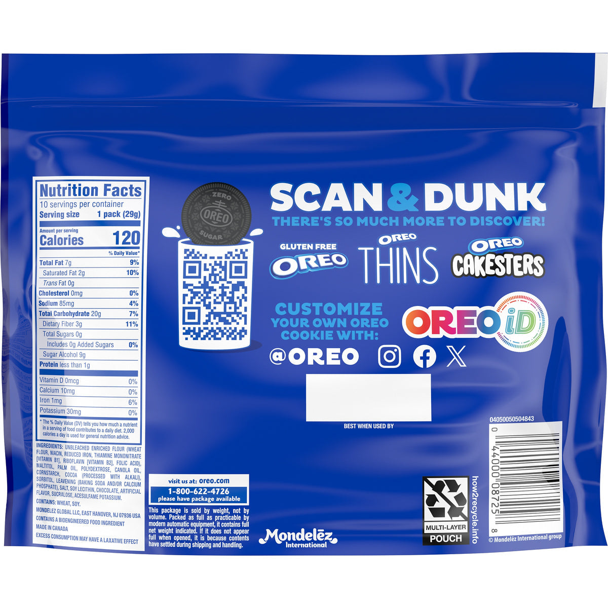 OREO Double Stuf Zero Sugar Chocolate Sandwich Cookies, 10.3 oz — gallery image 4