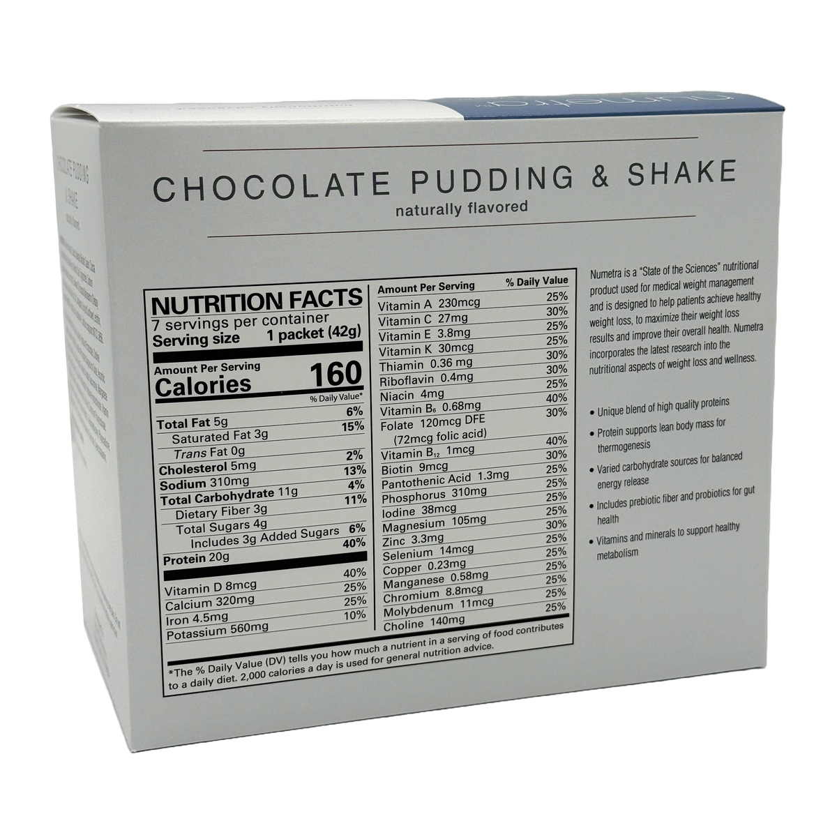 Numetra 20g Protein Pudding & Shakes - Chocolate