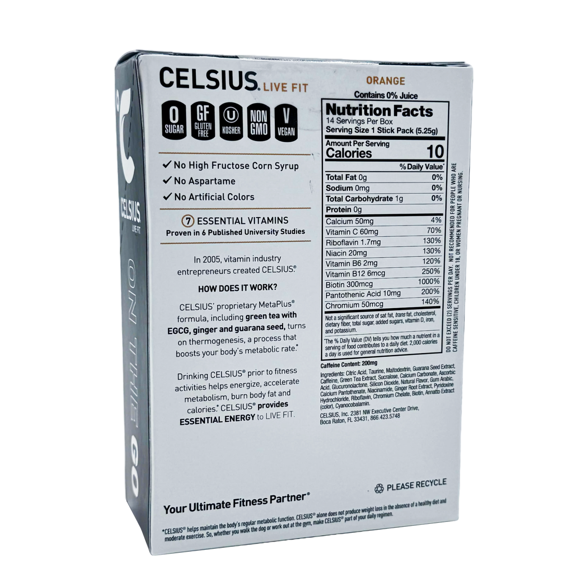 Celsius On-The-Go Packets, 14 packets - Orange