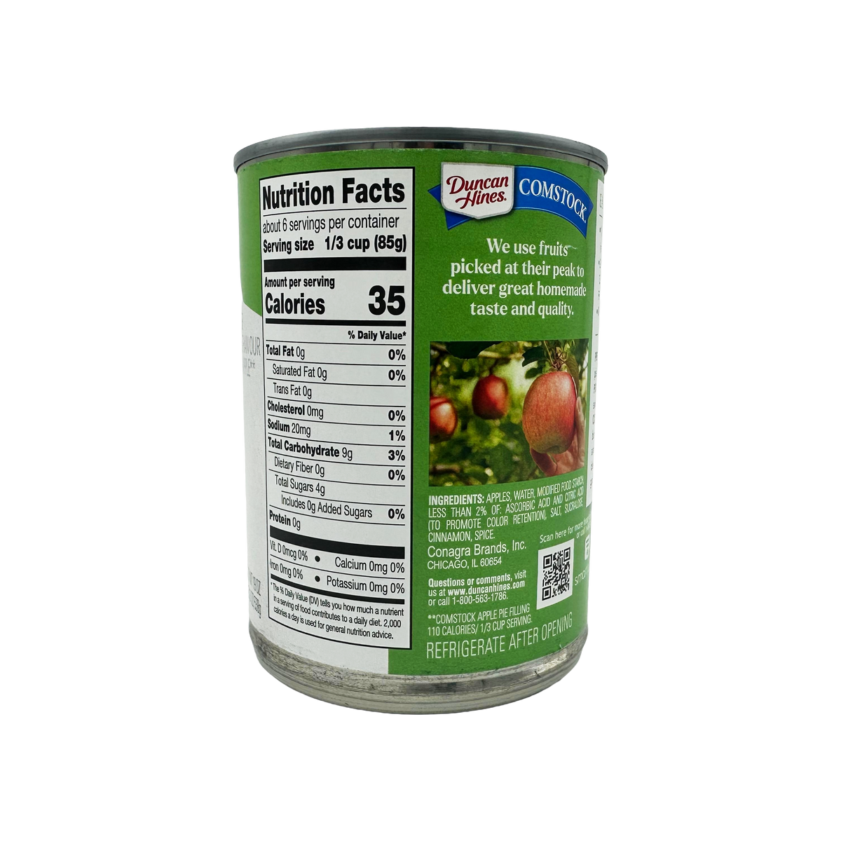 Duncan Hines No Sugar Added Pie Filling & Topping, 20 oz - Apple