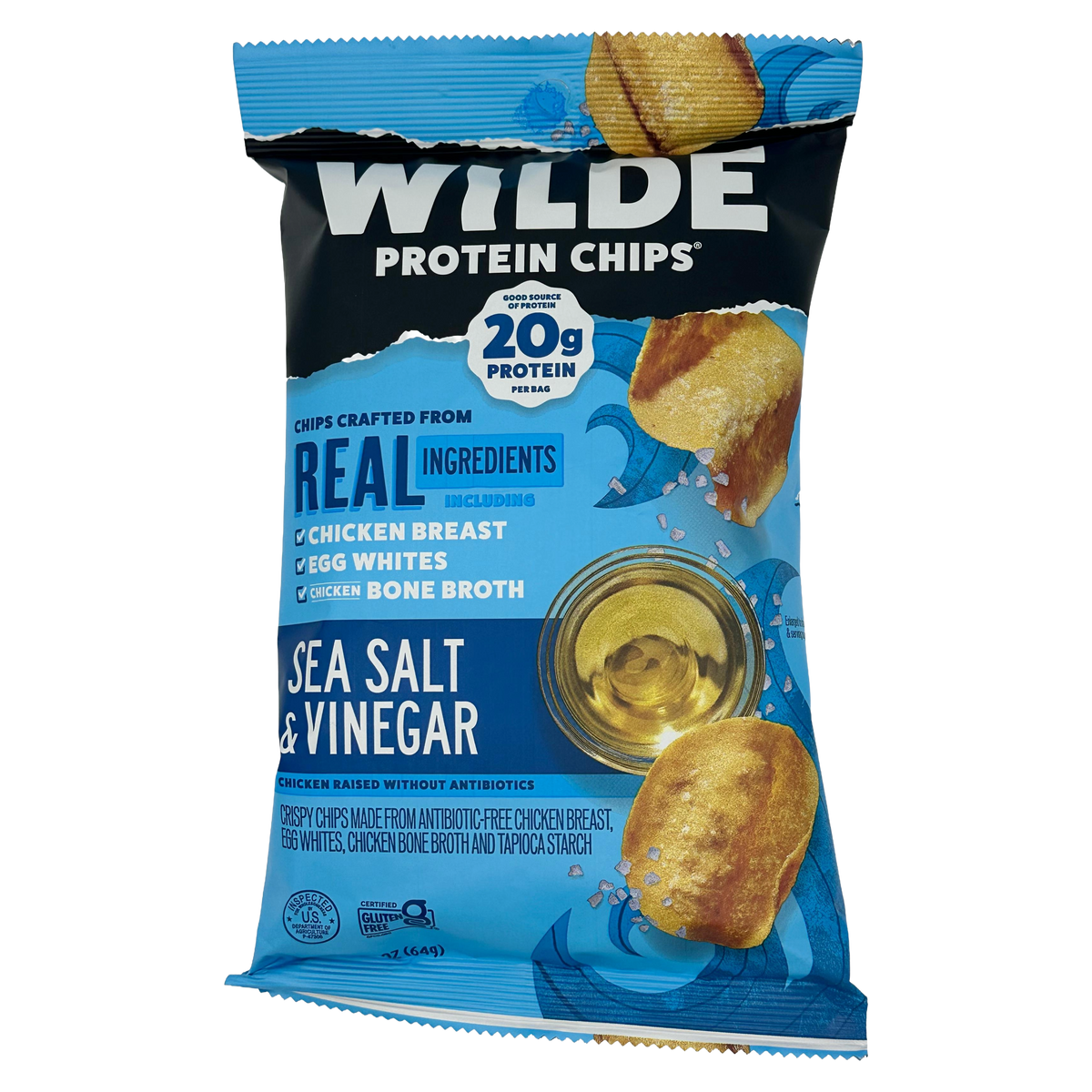 Wilde Chicken Chips - Sea Salt & Vinegar One Bag (2.25 oz)