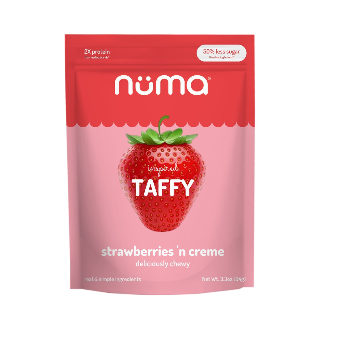 Numa Strawberries 'n Creme taffy pouch front