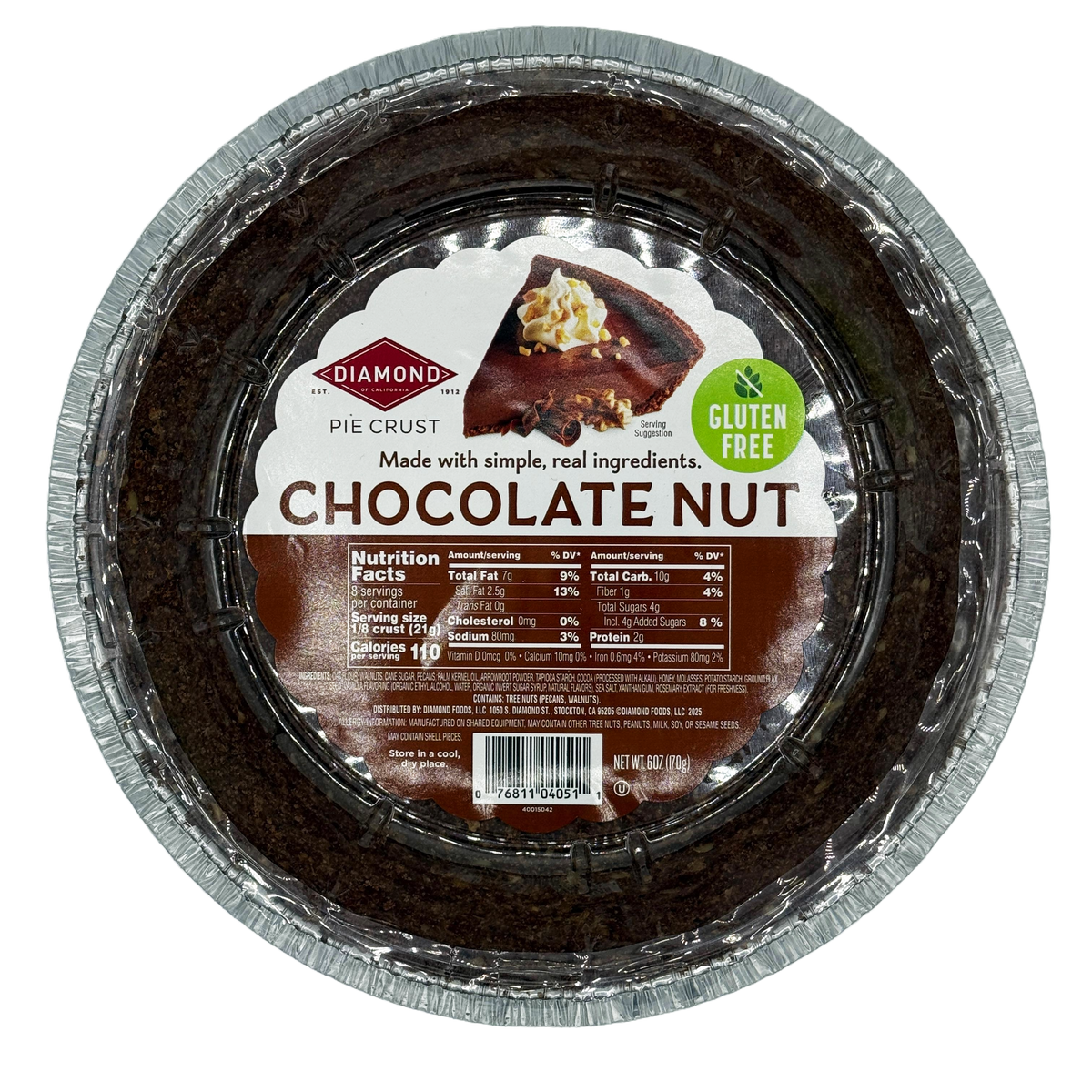 Diamond of California Nut Pie Crust, 6oz - Chocolate Nut