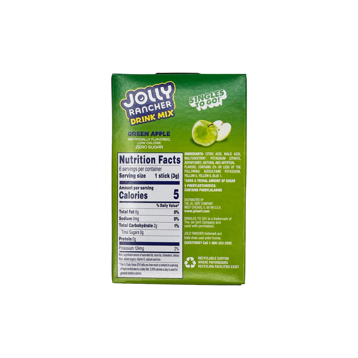 Jolly Rancher Zero Sugar Singles-to-Go - Green Apple