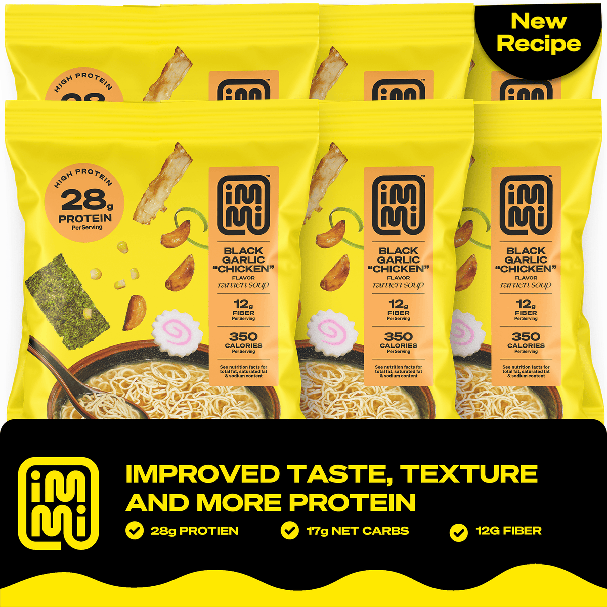 Immi Instant Ramen - Black Garlic Chicken, 6-Pack