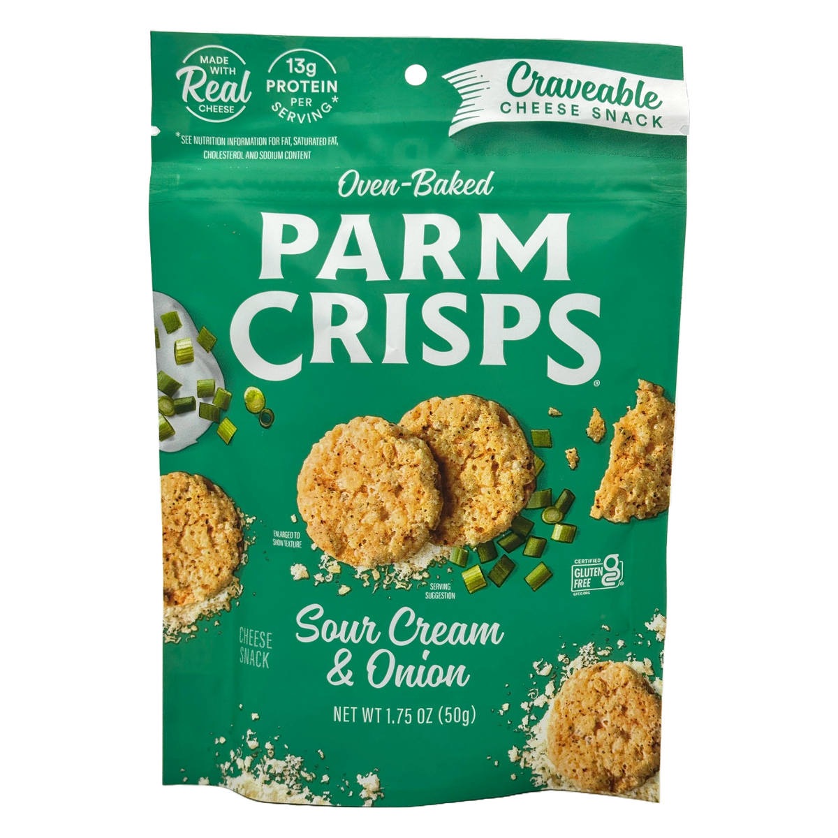 ParmCrisps Oven-Baked Parm Crisps - Bite-Sized Sour Cream & Onion