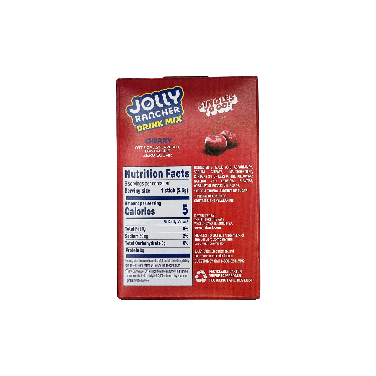 Jolly Rancher Zero Sugar Singles-to-Go - Cherry