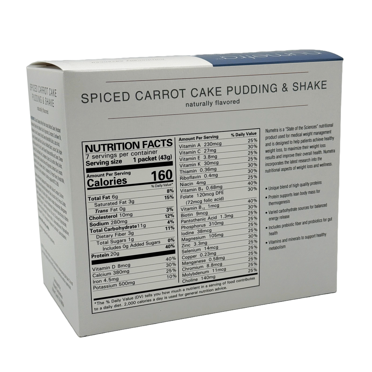 Numetra 20g Protein Pudding & Shakes - Spiced Carrot Cake