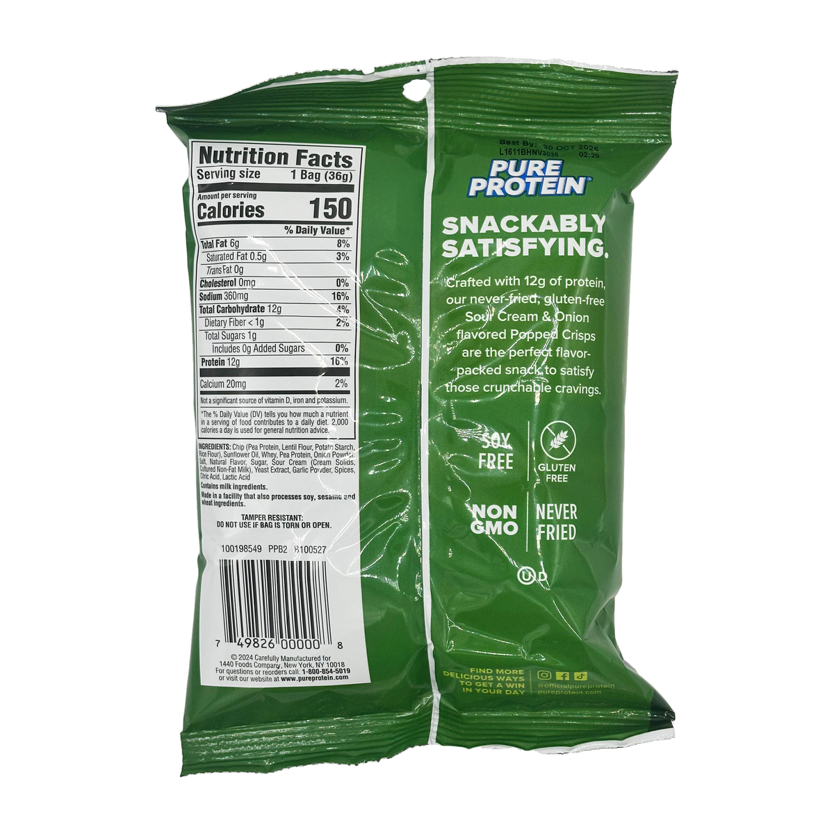 Pure Protein Popped Crisps - Sour Cream & Onion