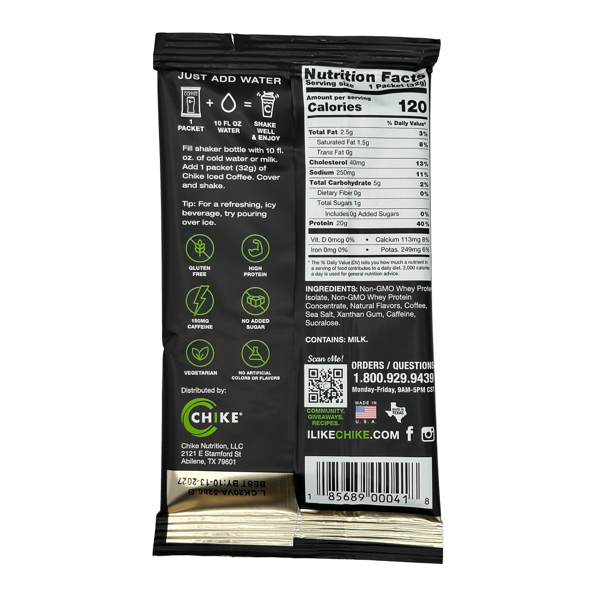 Chike Nutrition High Protein Iced Coffee Single Serving Packets - Vanilla, One Packet
