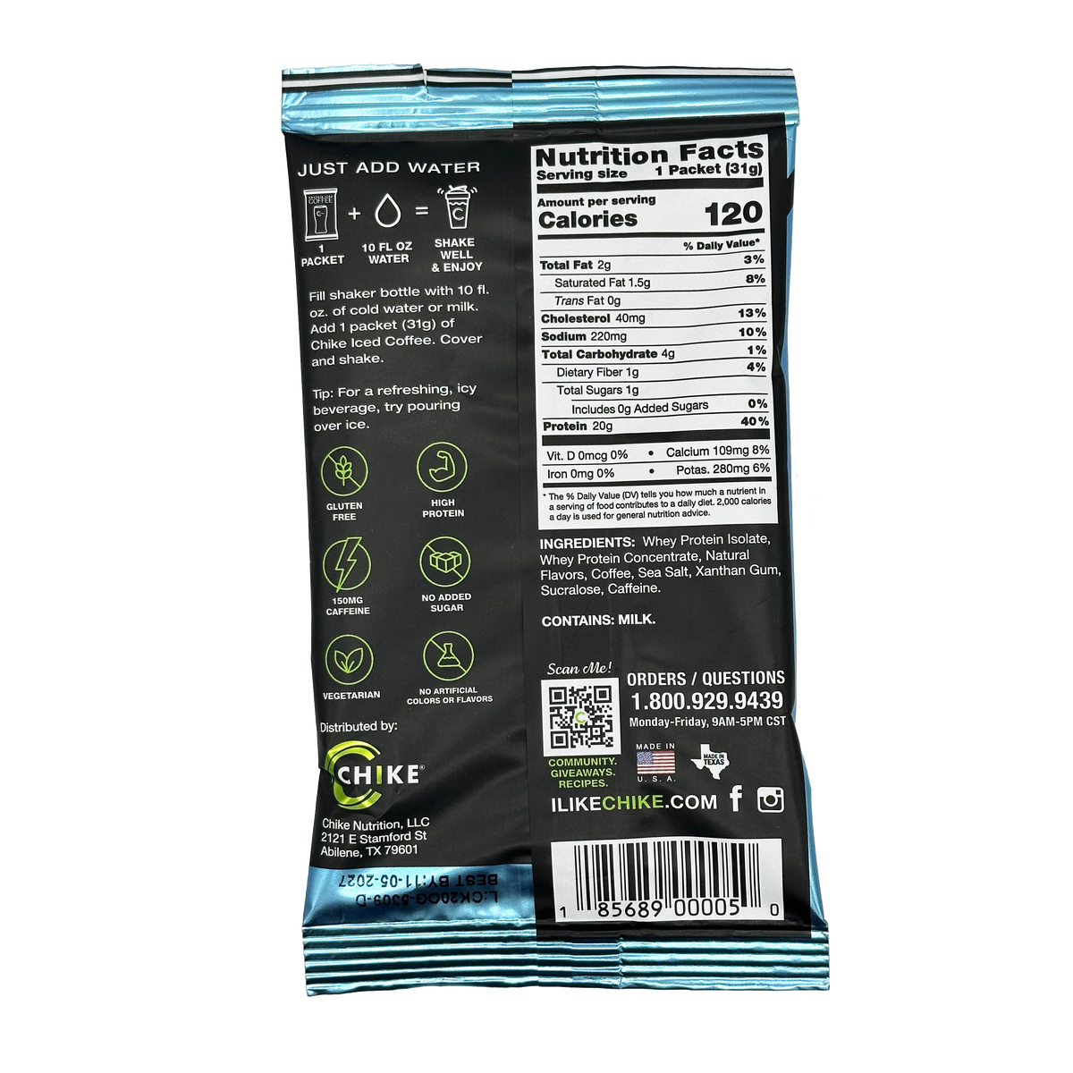 Chike Nutrition High Protein Iced Coffee Single Serving Packets - Original