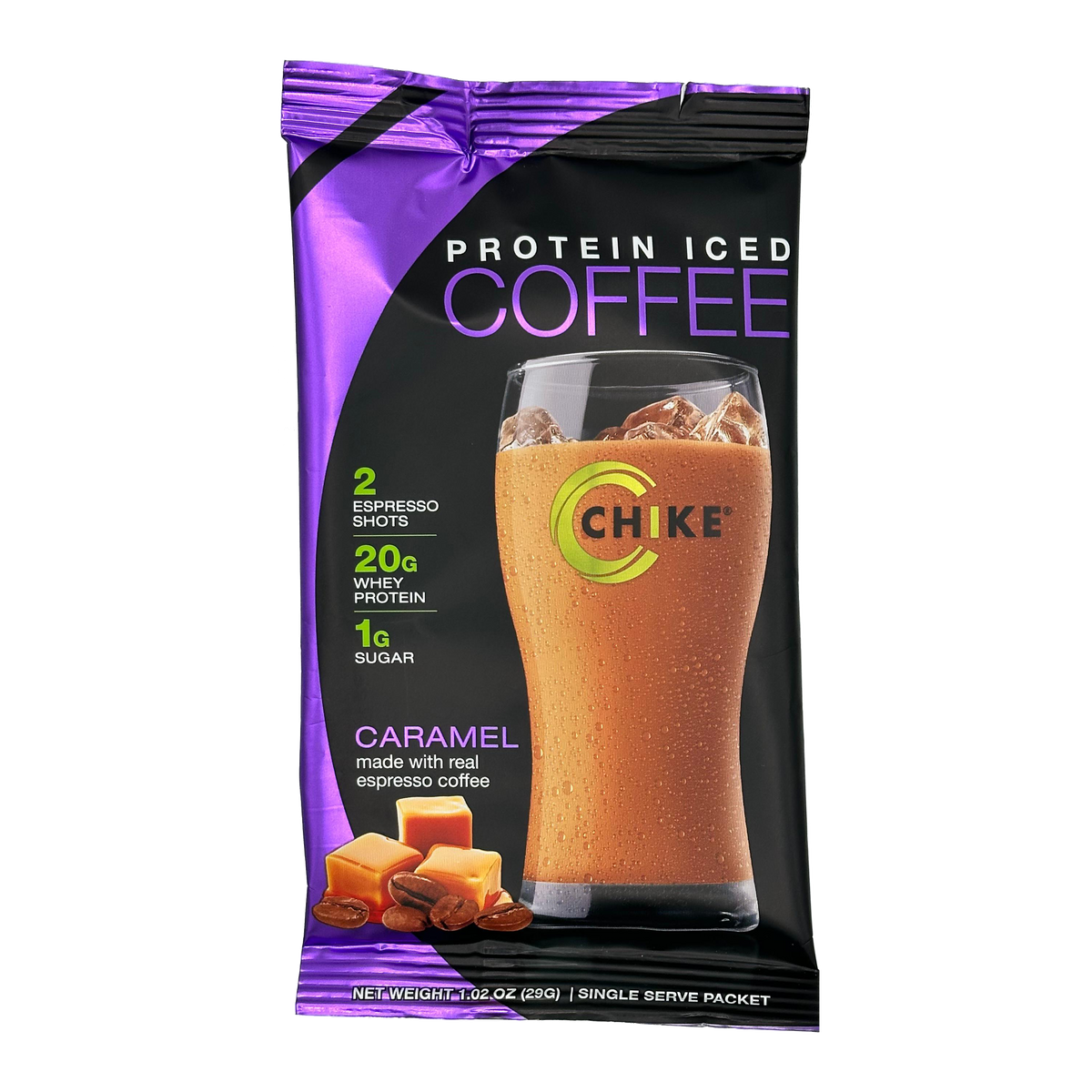 Chike Nutrition High Protein Iced Coffee Single Serving Packets - Caramel, One Packet