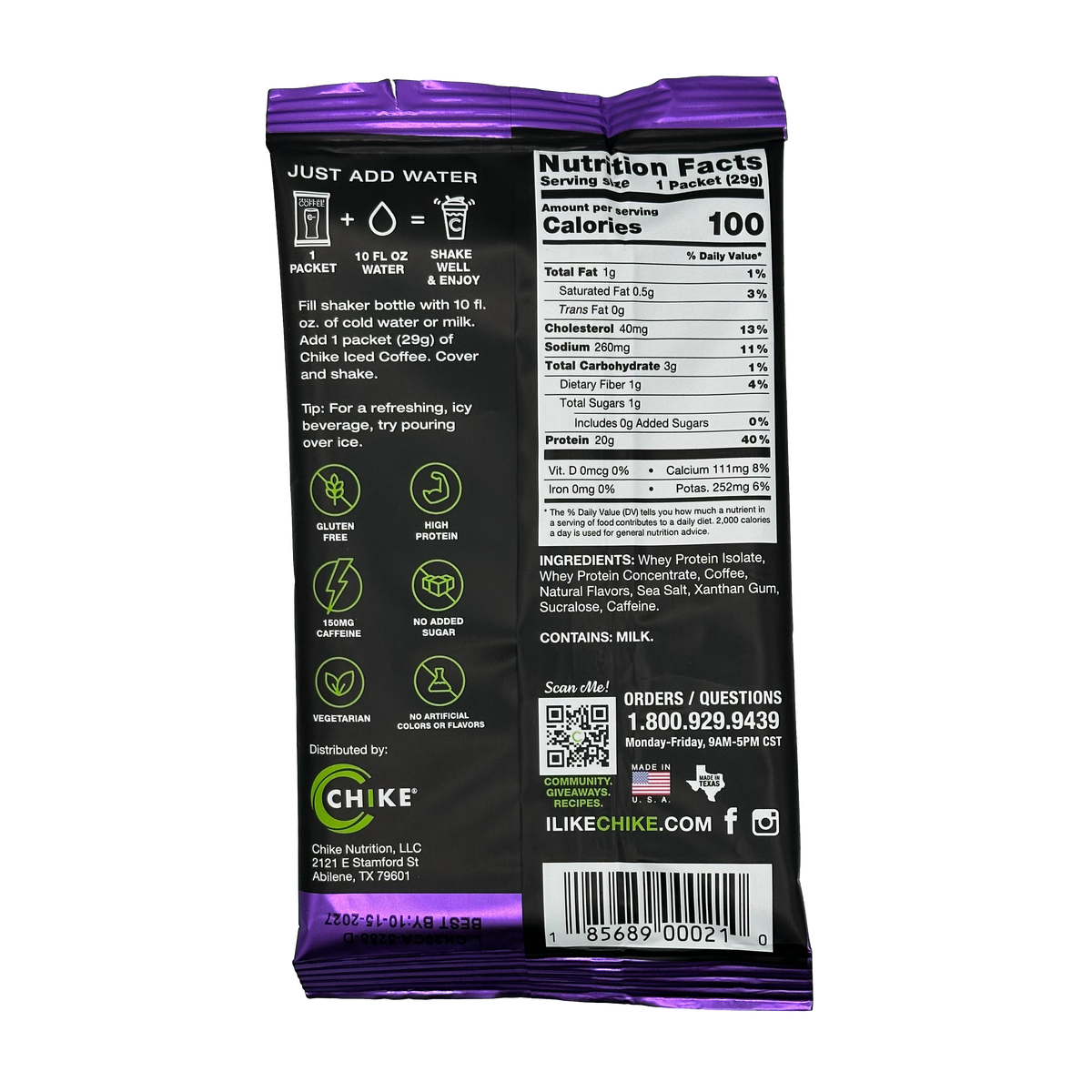 Chike Nutrition High Protein Iced Coffee Single Serving Packets - Caramel, One Packet
