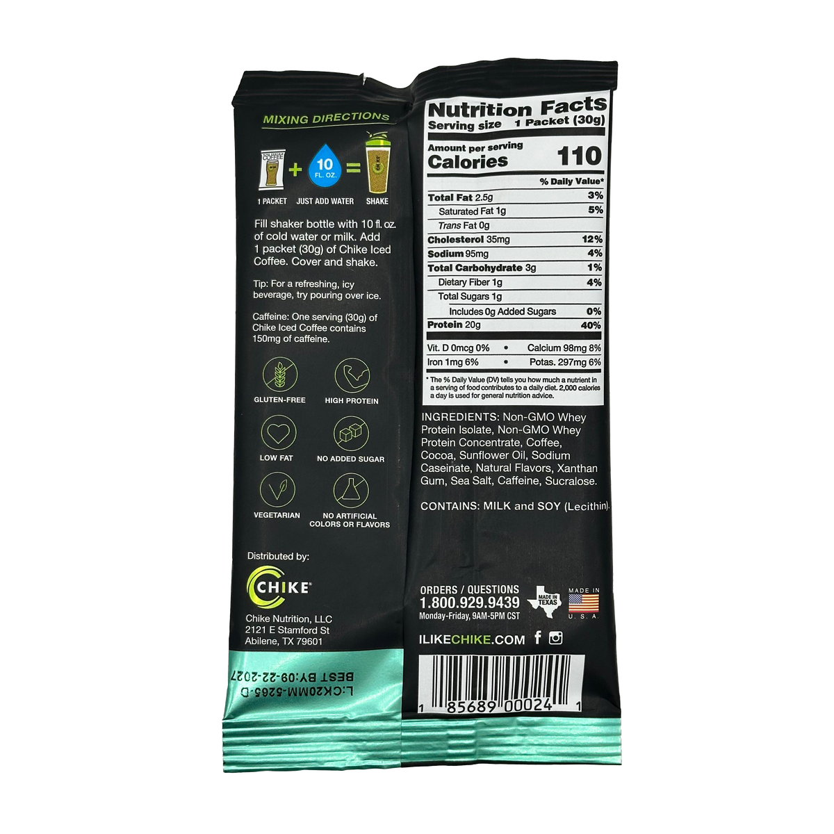 Chike Nutrition High Protein Iced Coffee Single Serving Packets - Mocha Mint, One Packet