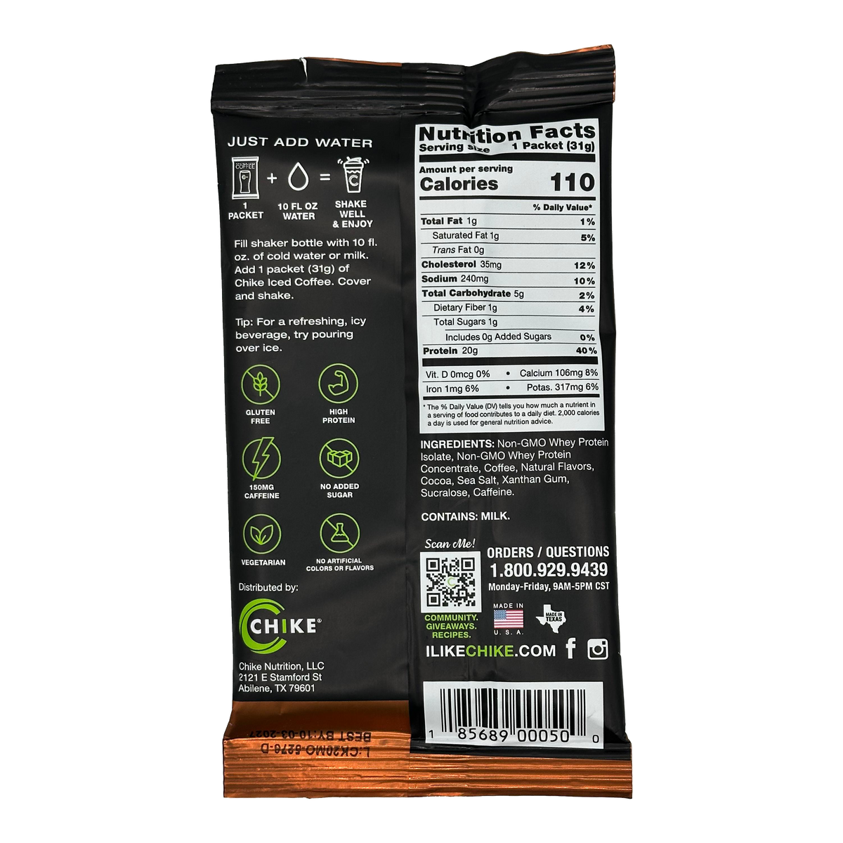 Chike Nutrition High Protein Iced Coffee Single Serving Packets - Mocha, One Packet