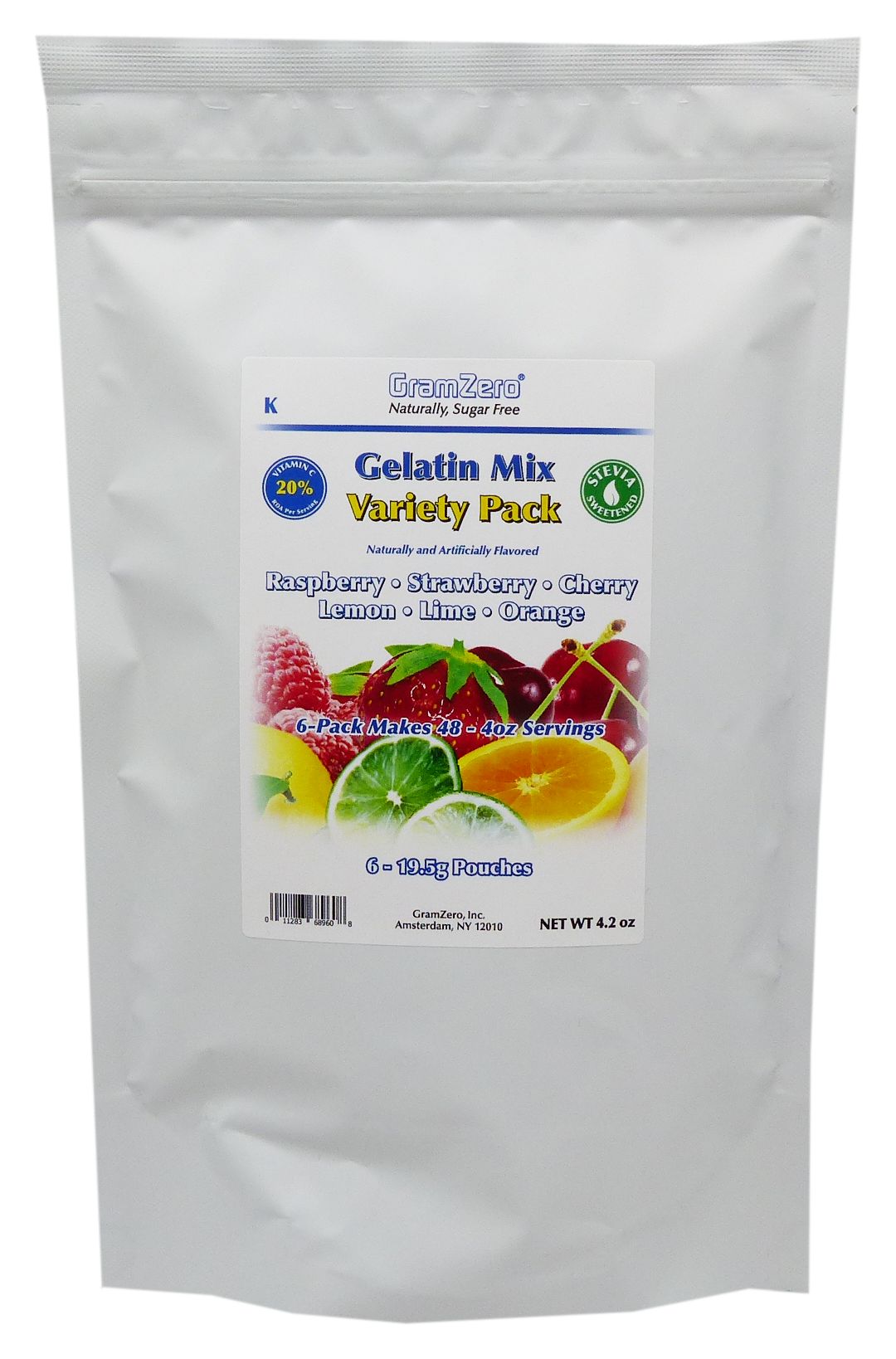 GramZero Stevia Sweetened Sugar Free Gelatin Mix - Variety 6 pouches