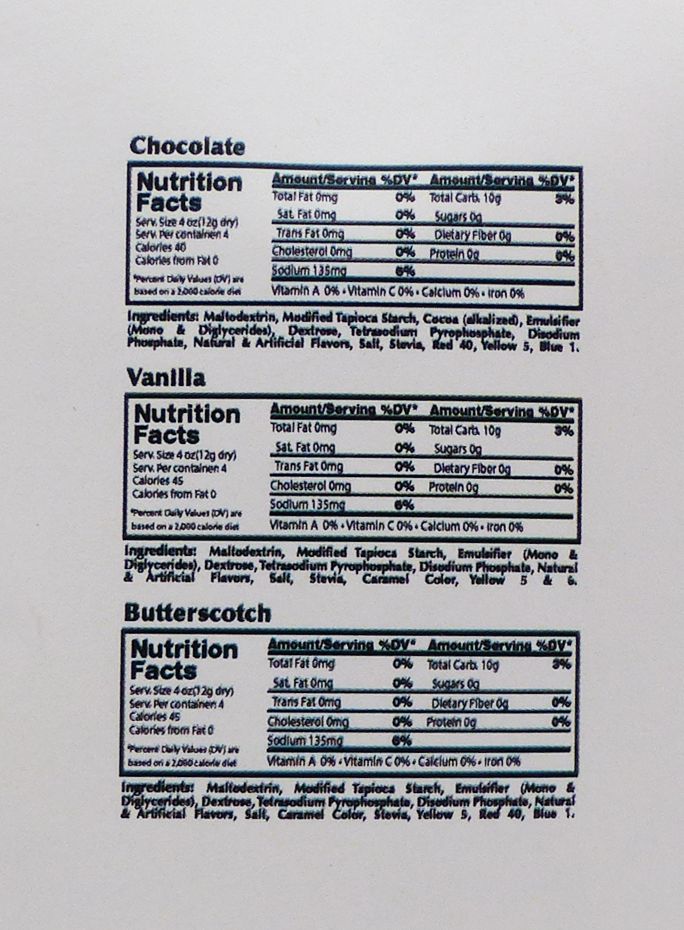 GramZero Stevia Sweetened Sugar Free Pudding Mix - Variety 6 pouches