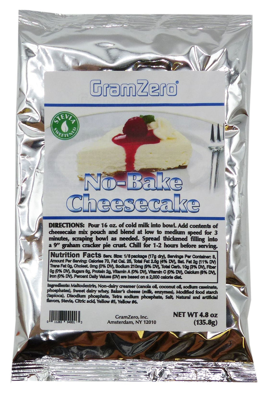 GramZero Stevia Sweetened No Bake Cheesecake - 4.8 oz