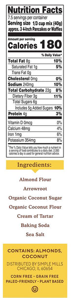 Simple Mills Pancake & Waffle Almond Flour Mix 10.7 oz