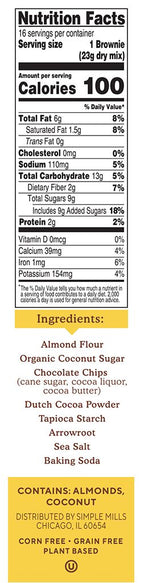 Simple Mills Brownie Almond Flour Mix 12.9 oz