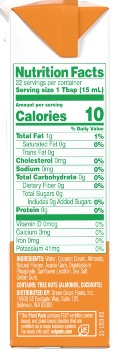 Nutpods Almond + Coconut Unsweetened Creamer - Hazelnut 11.2 fl oz