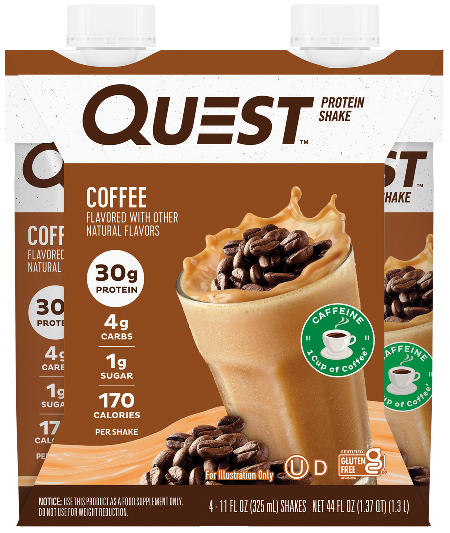 Quest Nutrition Protein Shake RTD in Coffee, 11 fl oz #Size_4 pack, product image 1.