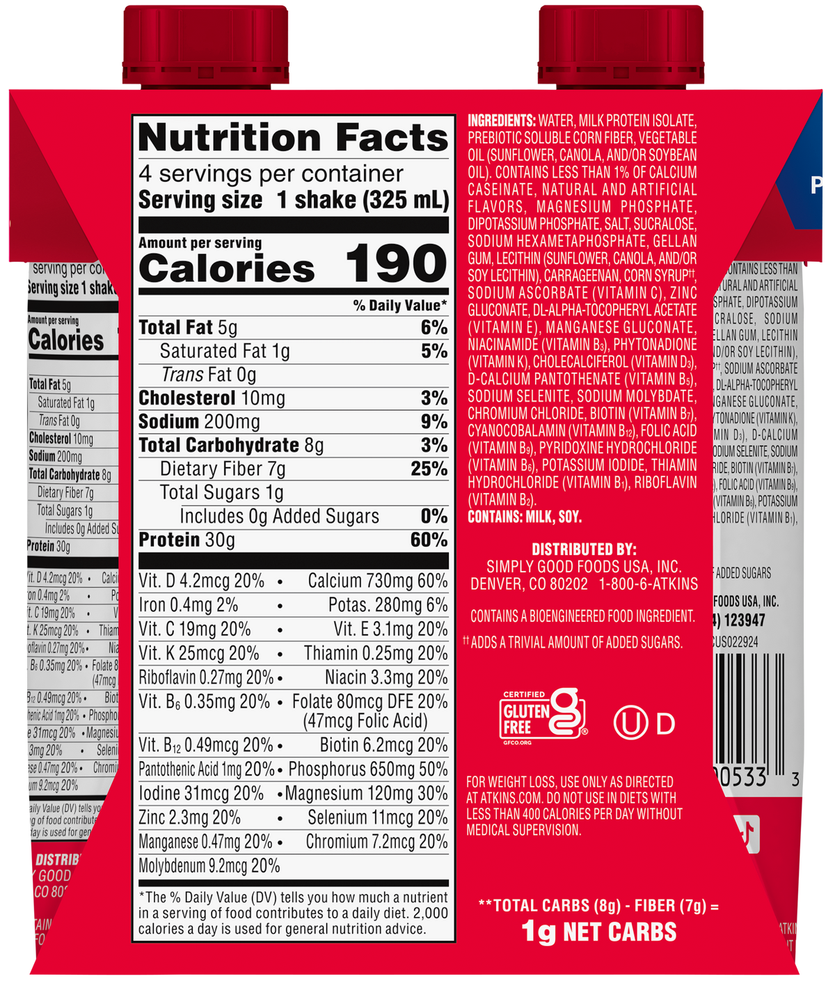 Atkins Nutritionals Strong Protein & Fiber Ready-to-Drink Shakes - Vanilla