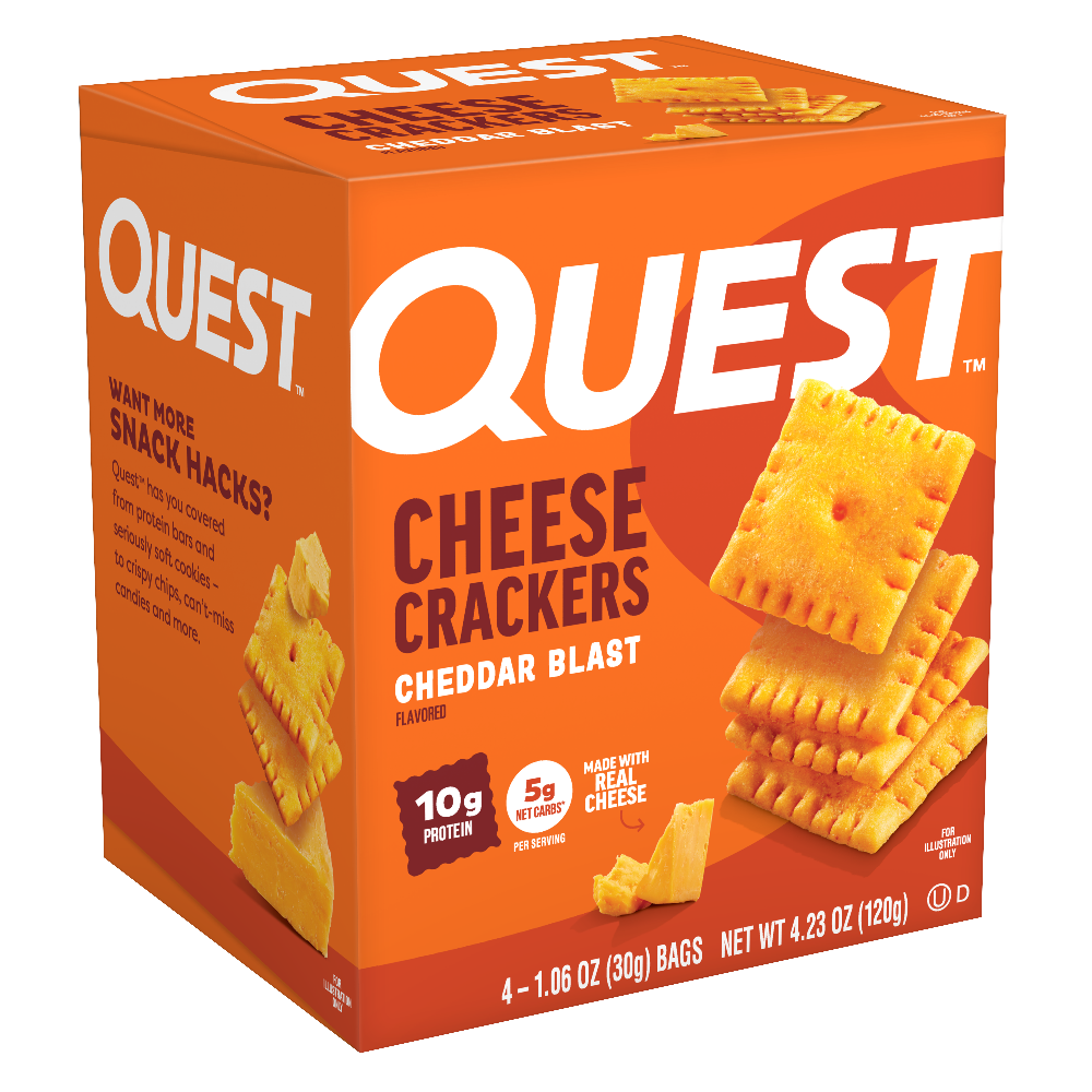 Quest Nutrition Cheese Crackers in Cheddar Blast, product image 1.