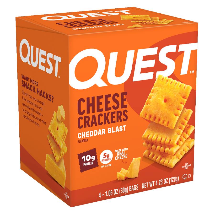 Quest Nutrition Cheese Crackers in Cheddar Blast, product image 1.