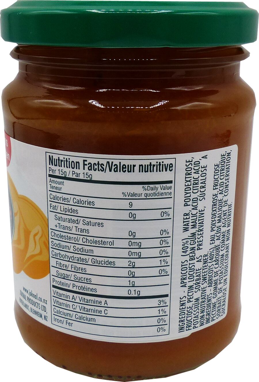 Jok n Al Low Calorie Fruit Spread - Apricot 10 oz.