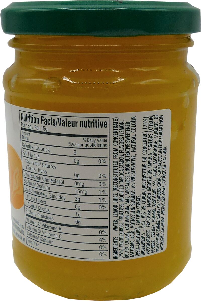 Jok n Al Low Calorie Fruit Spread - Lemon Curd 10 oz.