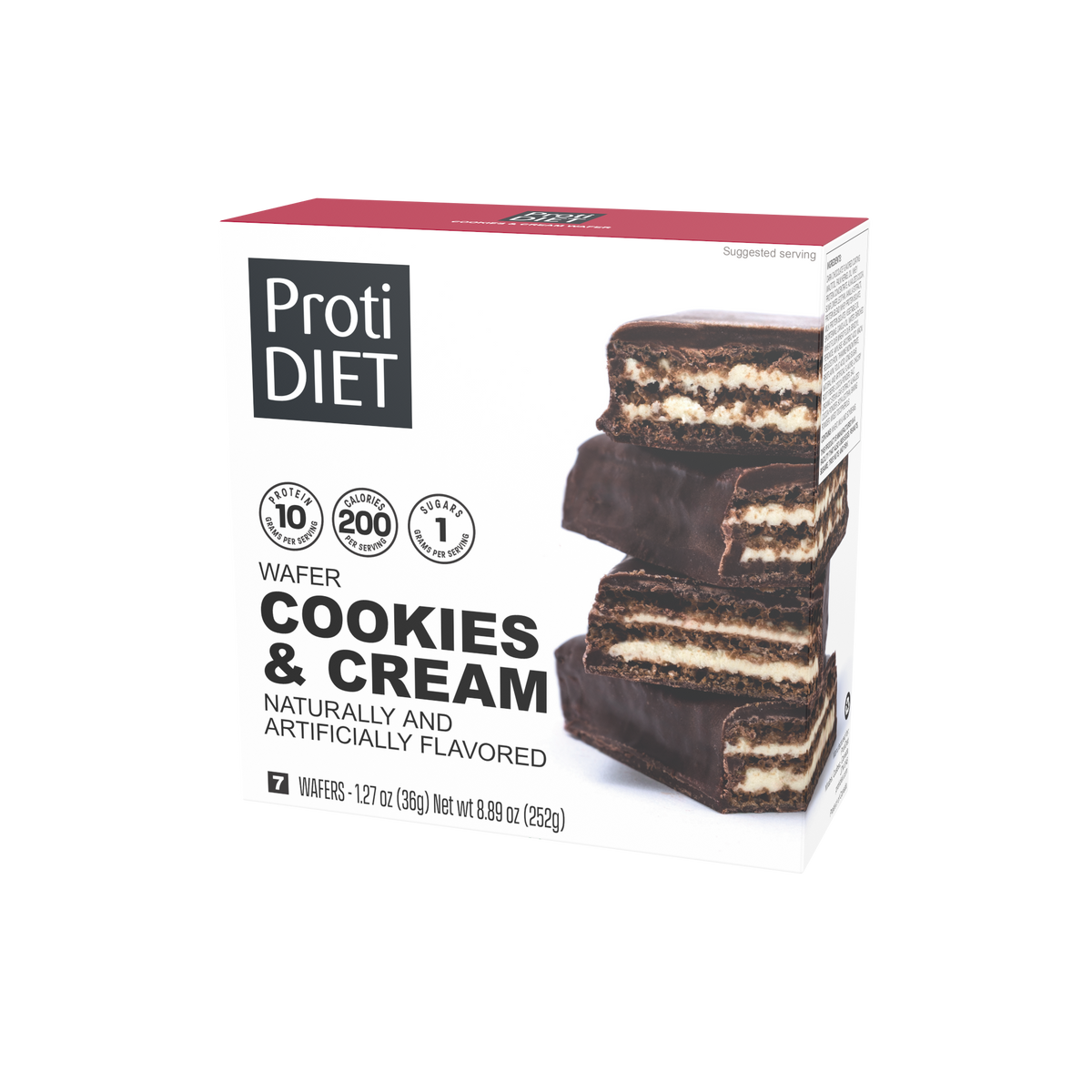 Proti Diet Coated Protein Wafer Bars, Cookies & Cream Flavor, 7 Bars - 1-Pack