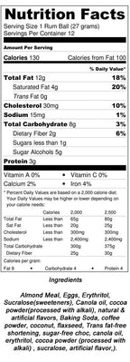 Carbolicious Low Carb Ready-to-Eat Rum Balls - One Pack (12 balls)