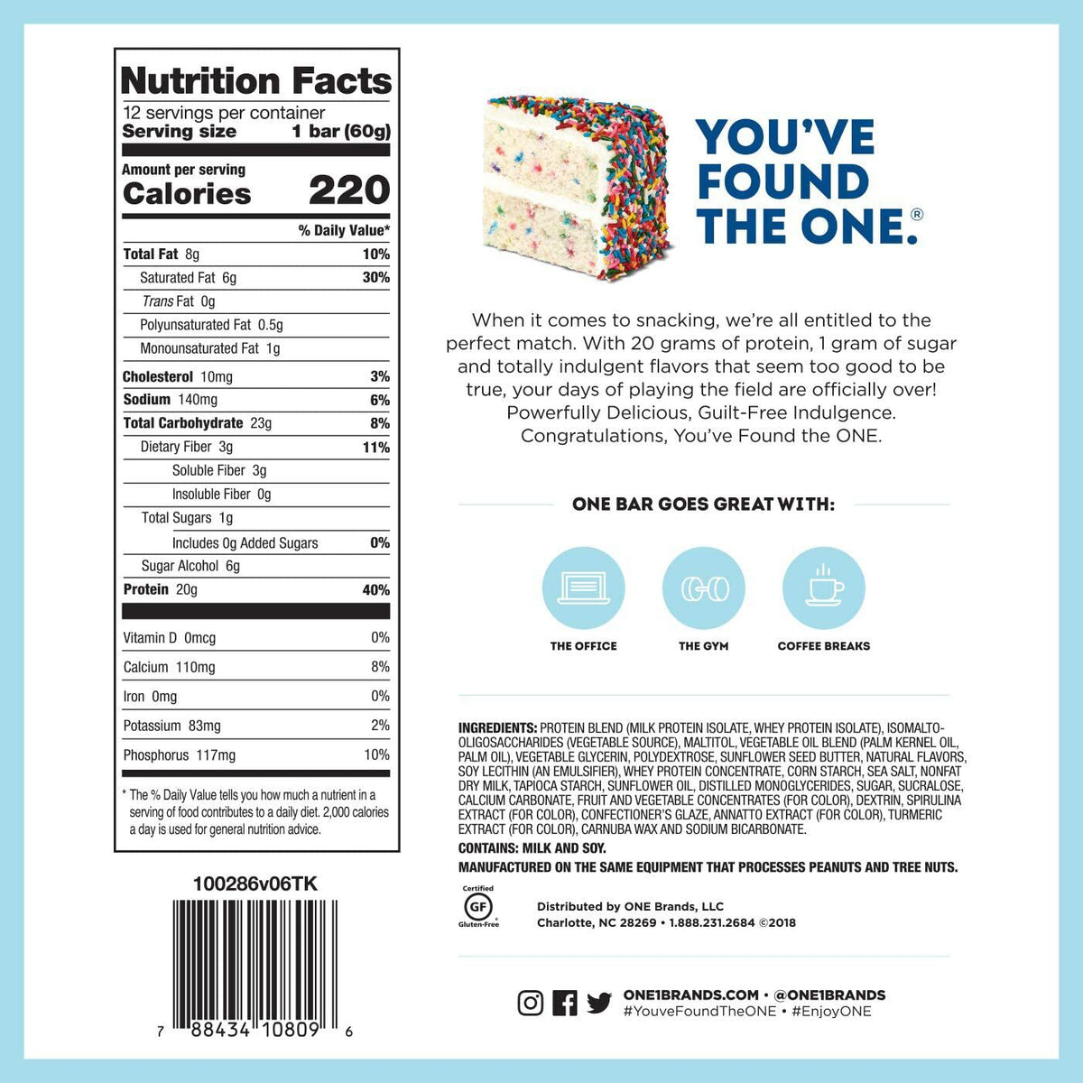 ONE Protein Bar - Birthday Cake (CLEARANCE: Best by March 31, 2024)