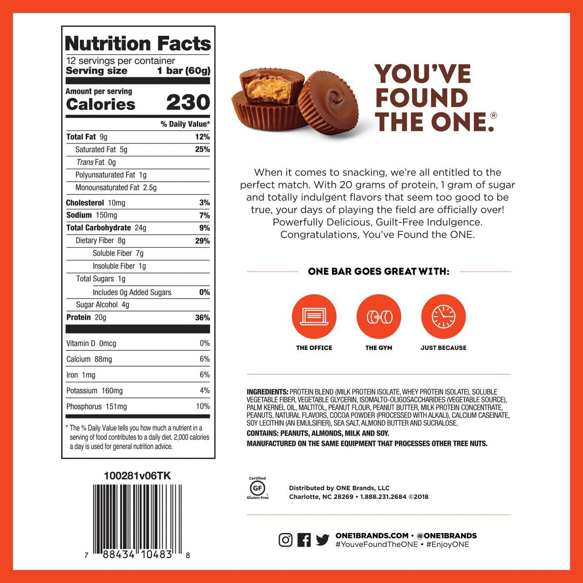 ONE Protein Bar - Peanut Butter Cup (CLEARANCE: Best by March 31, 2024)