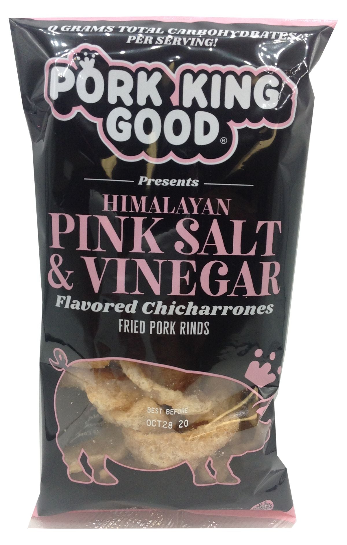 Pork King Good Fried Pork Rinds, 1.75 oz - Himalayan Pink Salt & Vinegar