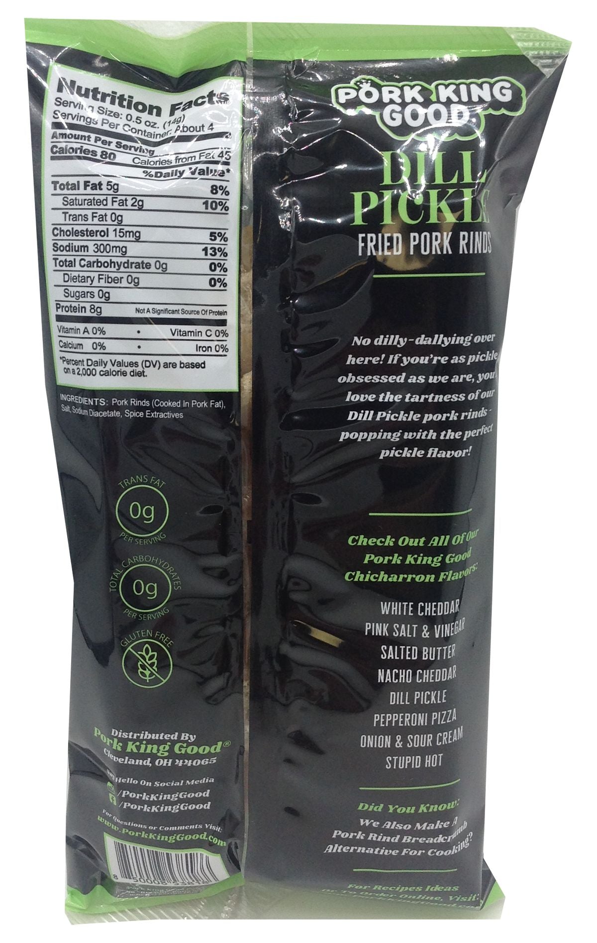 Pork King Good Fried Pork Rinds, 1.75 oz - Dill Pickle
