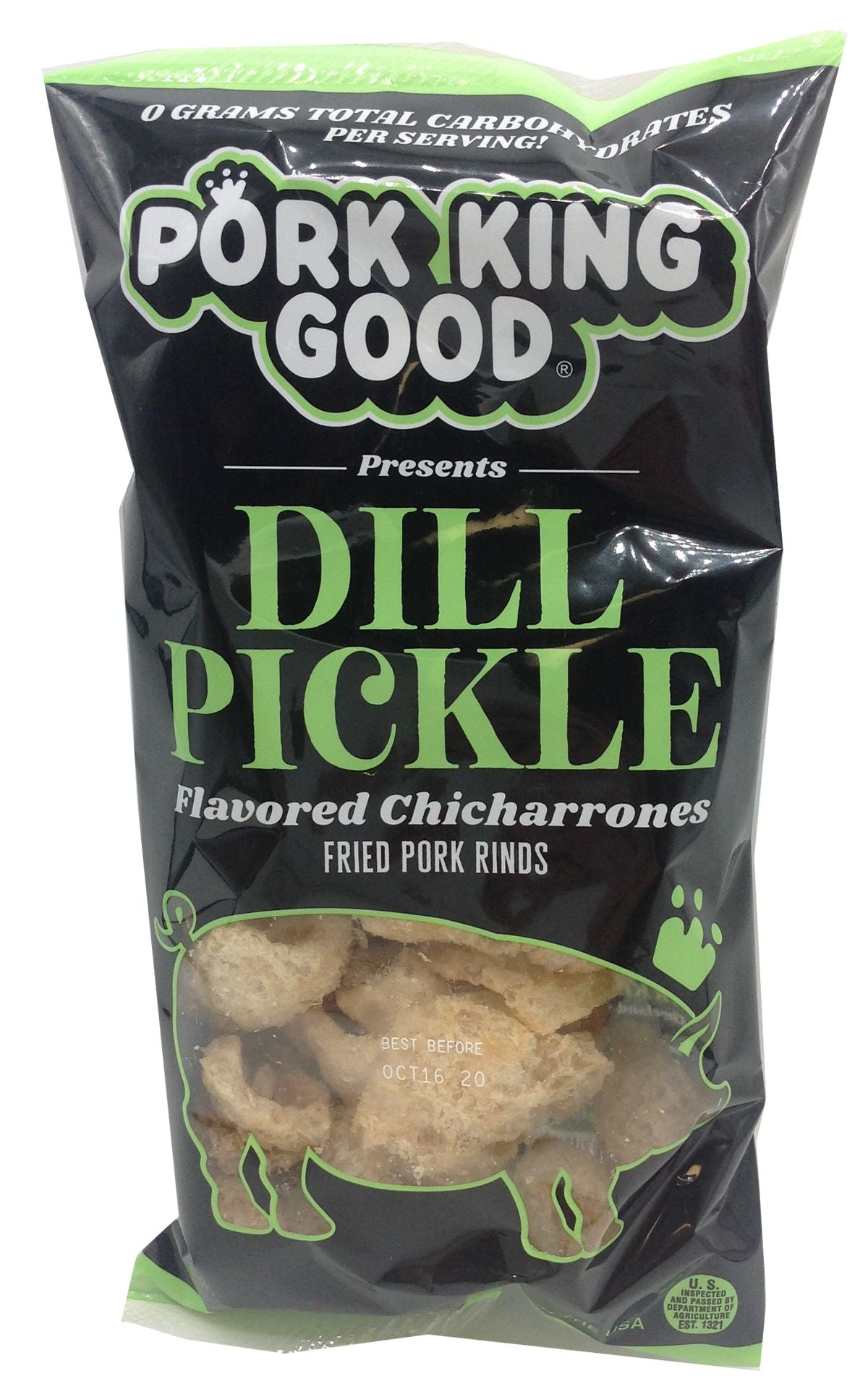 Pork King Good Fried Pork Rinds, 1.75 oz - Dill Pickle