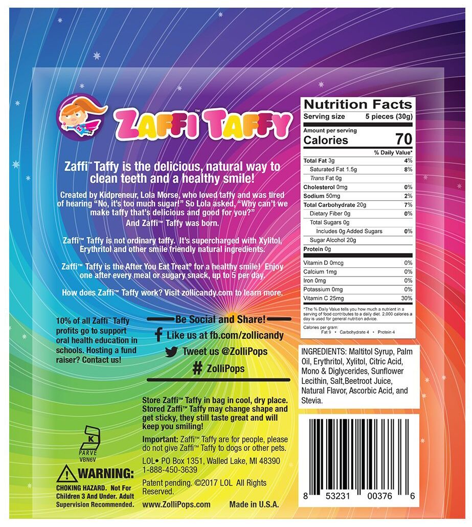 Zolli Pops Zaffi Taffy 3 oz