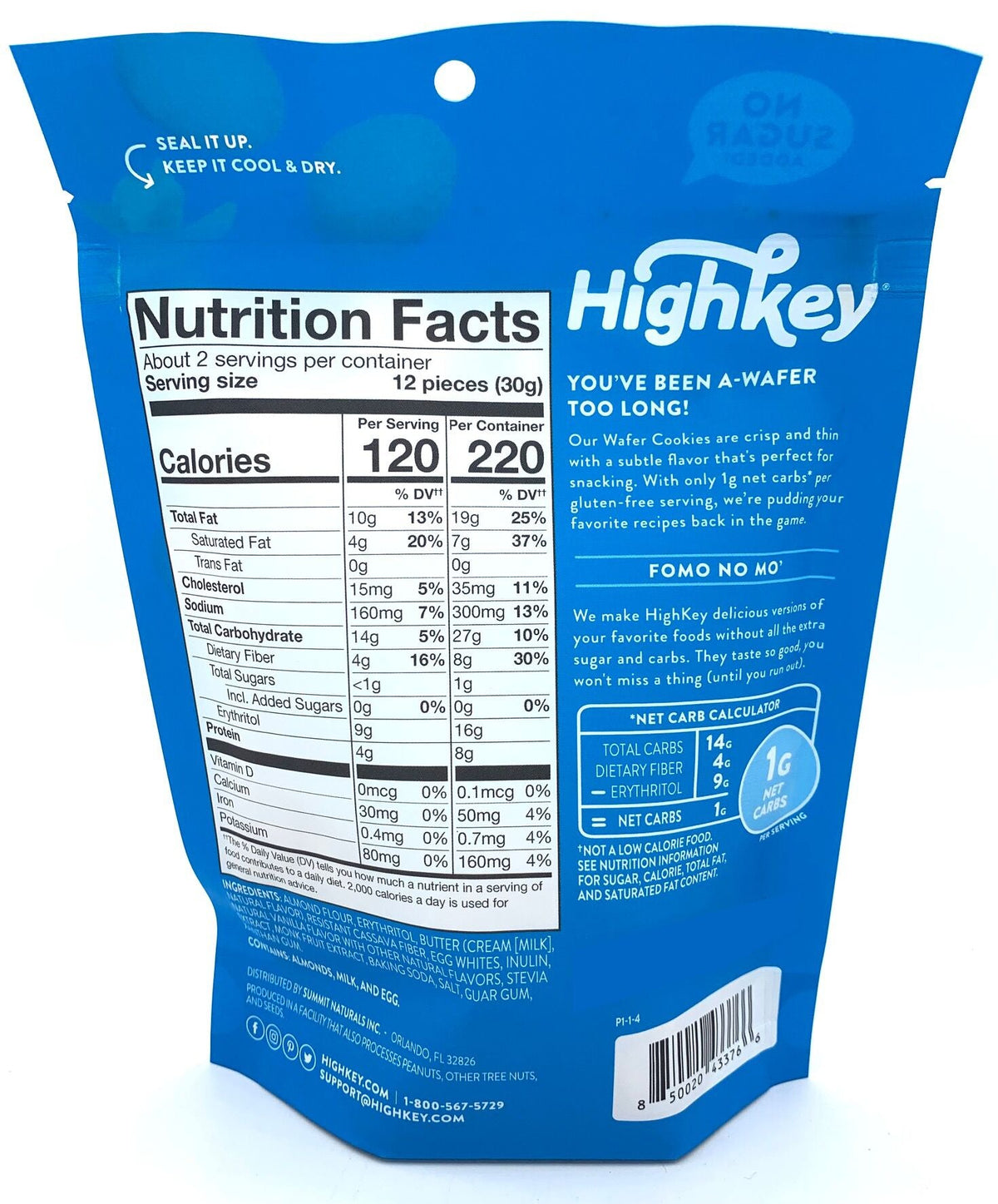 HighKey Snacks Keto Mini Cookies - Vanilla Wafer One Pack (2 oz)