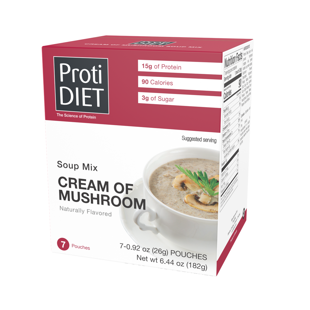 Proti Diet - Cream of Mushroom Soup Mix, 7 Pouches - 1-Pack