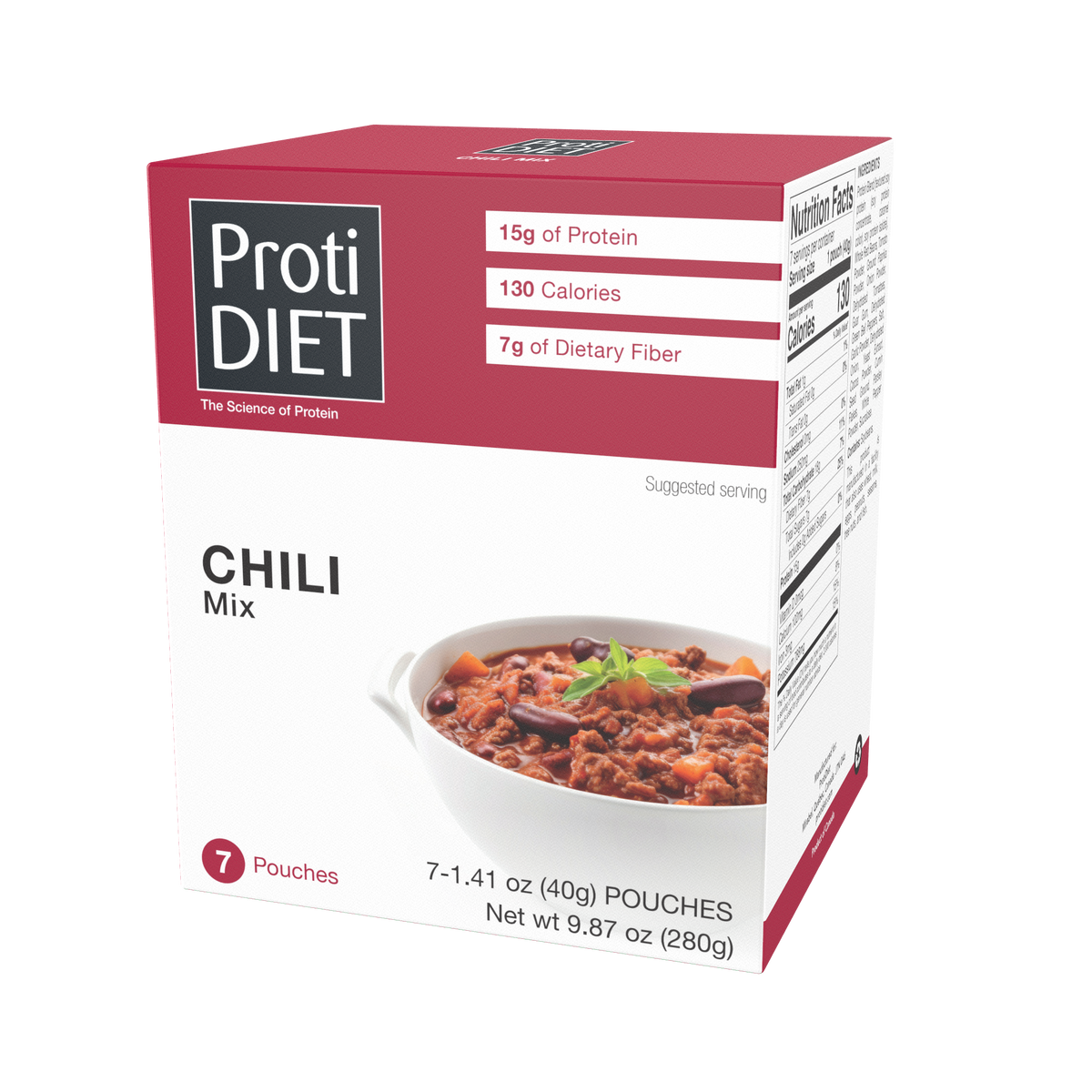 Proti Diet 15g Protein Entree - Chili Mix, 7 Pouches - 1-Pack