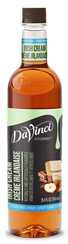 Front package of Da Vinci Sugar Free Syrup, Irish Cream / One Bottle (750ml/25.4 fl oz.)