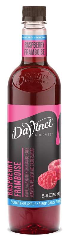 Front package of Da Vinci Sugar Free Syrup, Raspberry / One Bottle (750ml/25.4 fl oz.)