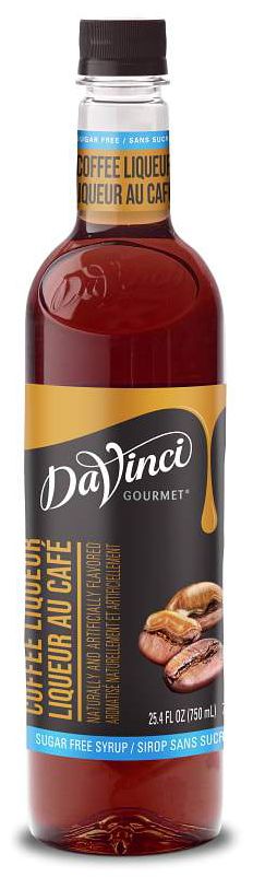 Front package of Da Vinci Sugar Free Syrup, Coffee Liqueur / One Bottle (750ml/25.4 fl oz.)