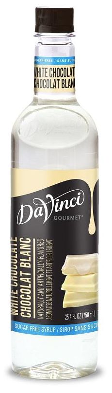 Front package of Da Vinci Sugar Free Syrup, White Chocolate / One Bottle (750ml/25.4 fl oz.)